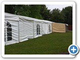 Festzelt wei&szlig; au&szlig;en + Anbau beige
